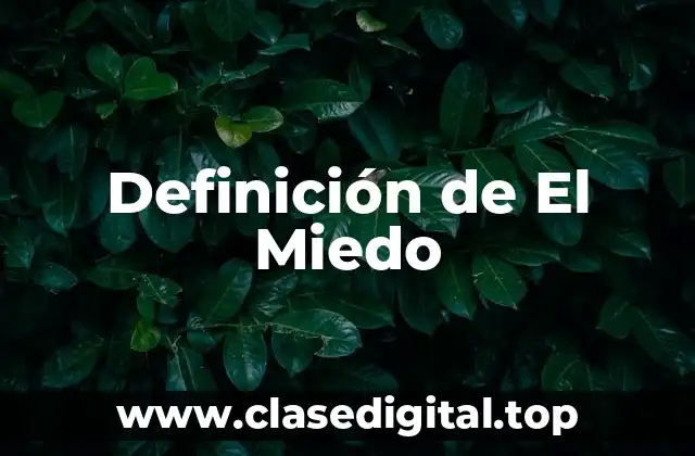 Definición de El Miedo