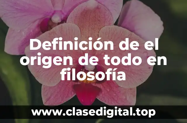 Definición de el origen de todo en filosofía