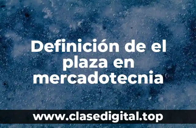 Definición de el plaza en mercadotecnia