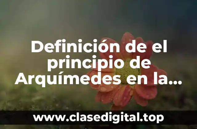 Definición de el principio de Arquímedes en la vida cotidiana