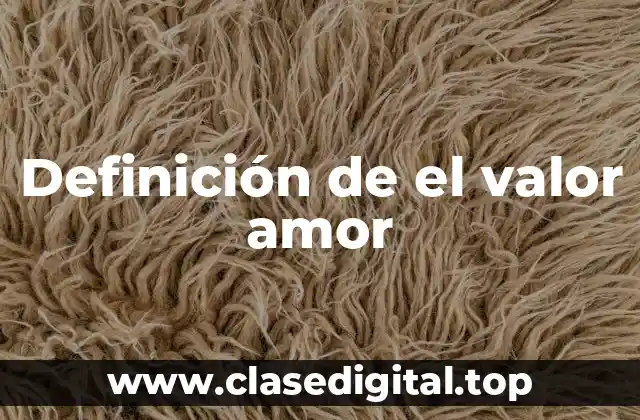 Definición de el valor amor