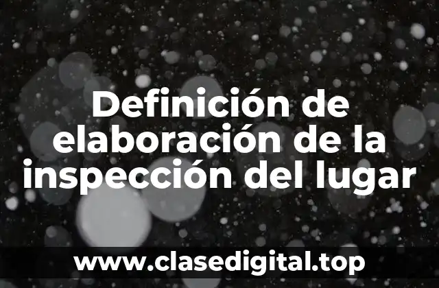 Definición de elaboración de la inspección del lugar