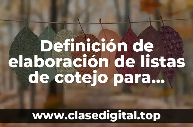 Definición de elaboración de listas de cotejo para preescolar