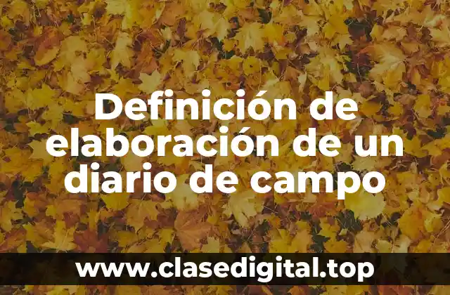 Definición de elaboración de un diario de campo