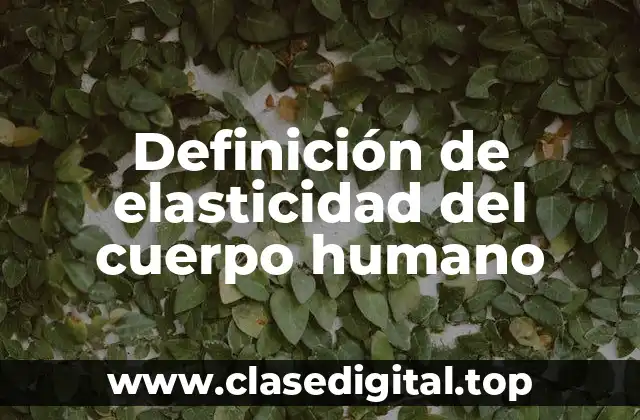 Definición de elasticidad del cuerpo humano