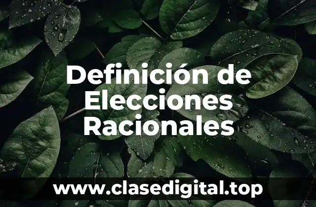 Definición de Elecciones Racionales