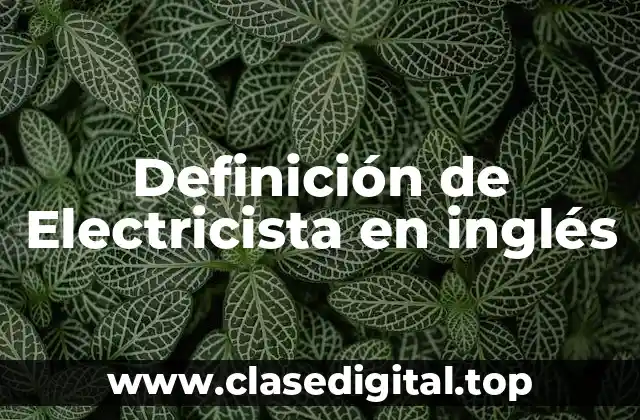 Definición de Electricista en inglés