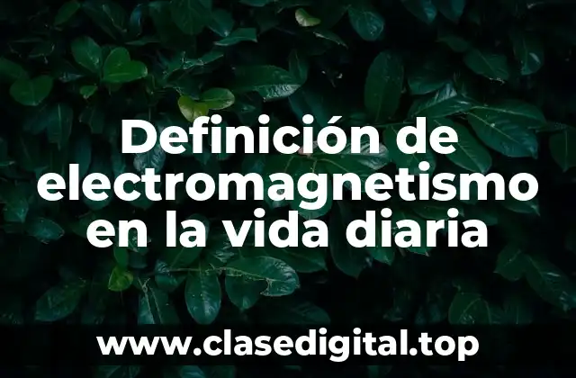 Definición de electromagnetismo en la vida diaria