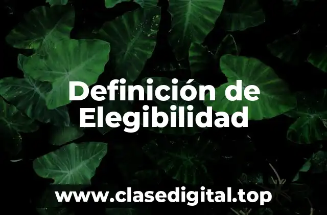 Definición de Elegibilidad