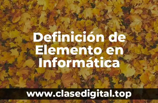 📗 Definición técnica de elemento en informática