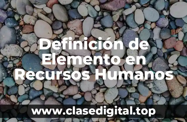 Definición de Elemento en Recursos Humanos