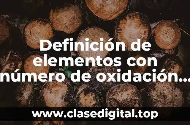 Definición de elementos con número de oxidación con subíndices