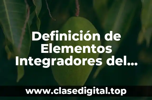 Definición de Elementos Integradores del Estado