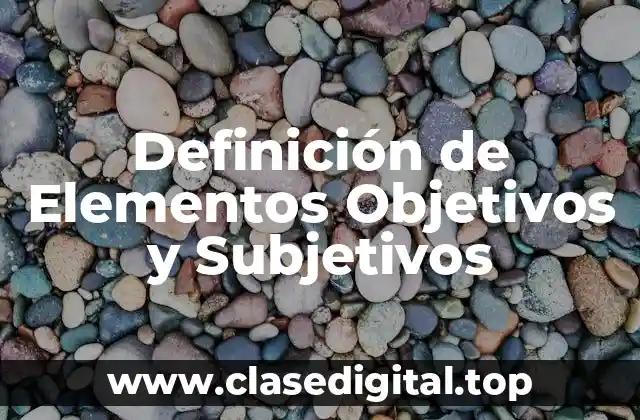 Definición de Elementos Objetivos y Subjetivos
