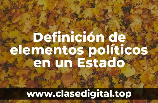 Definición de elementos políticos en un Estado
