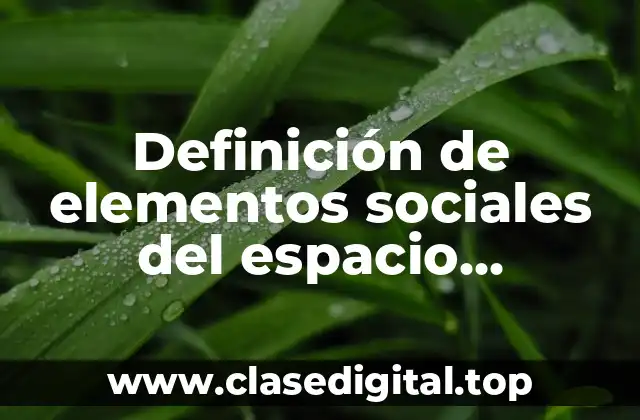 Ejemplos de elementos sociales del espacio geográfico