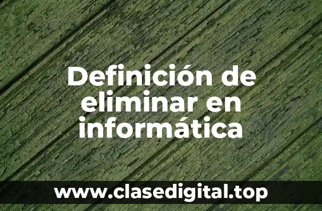 Definición de eliminar en informática