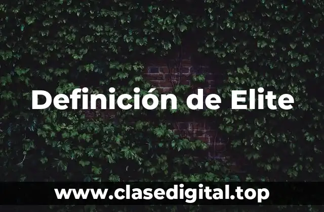 ⚡ Definición técnica de Elite