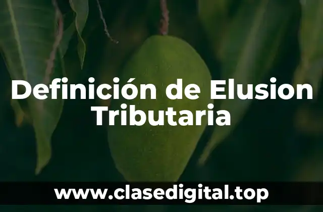 Definición de Elusion Tributaria