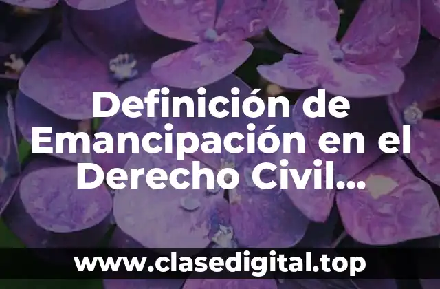 Definición de Emancipación en el Derecho Civil Mexicano