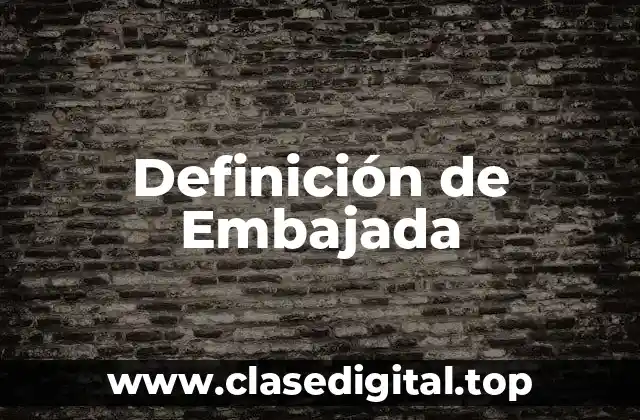 ✳️ Definición técnica de Embajada
