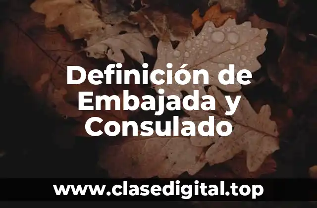 Definición de Embajada y Consulado