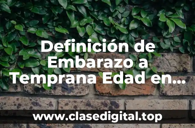 Definición de Embarazo a Temprana Edad en Inglés