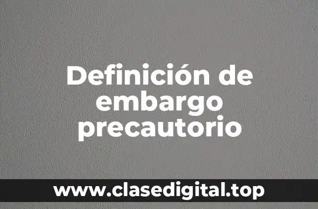 Definición de embargo precautorio