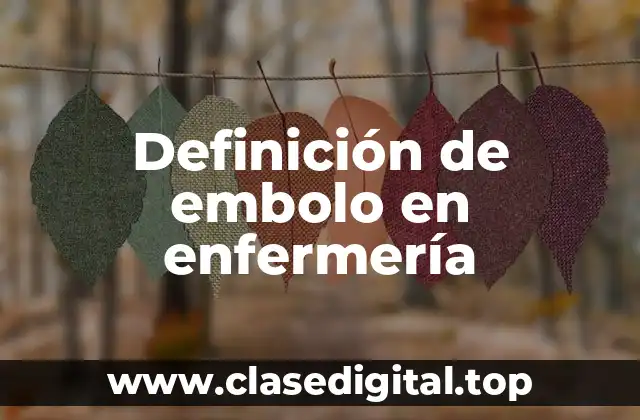 📗 Definición técnica de embolo