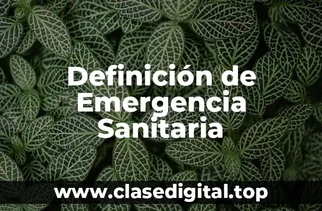 Definición de Emergencia Sanitaria