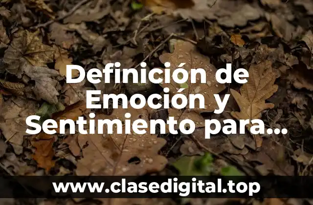 Definición de Emoción y Sentimiento para Niños