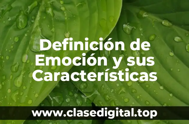 Definición de Emoción y sus Características