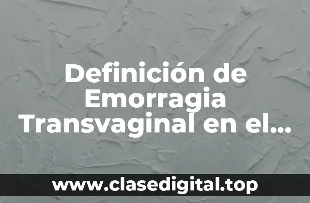 Definición de Emorragia Transvaginal en el Embarazo