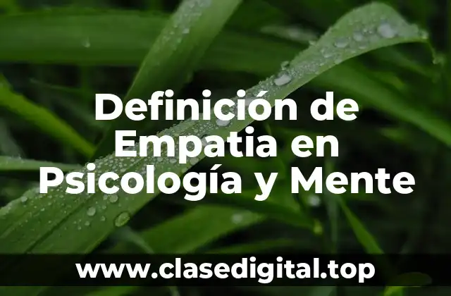 Definición de Empatia en Psicología y Mente