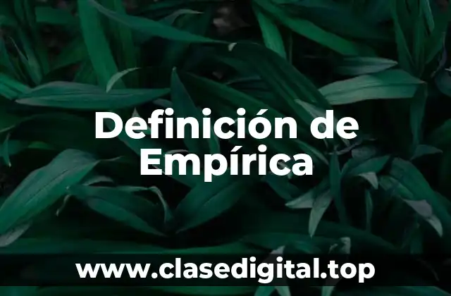 Definición de Empírica