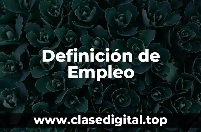 📗 Definición técnica de empleo