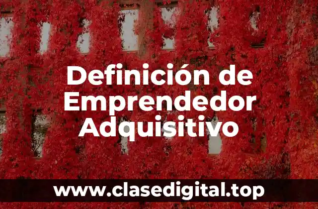 Definición de Emprendedor Adquisitivo