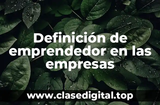 Definición de emprendedor en las empresas