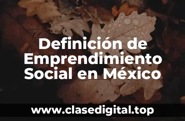 Definición de Emprendimiento Social en México
