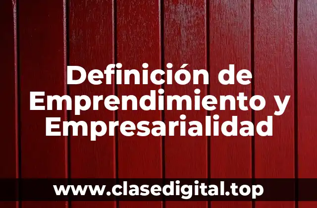 Definición de Emprendimiento y Empresarialidad