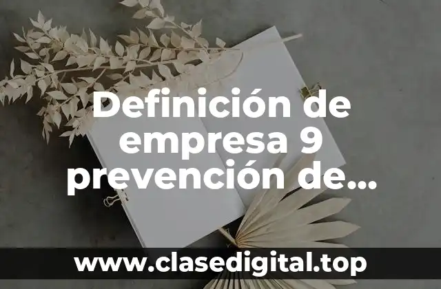 Definición de empresa 9 prevención de negocios ilícitos