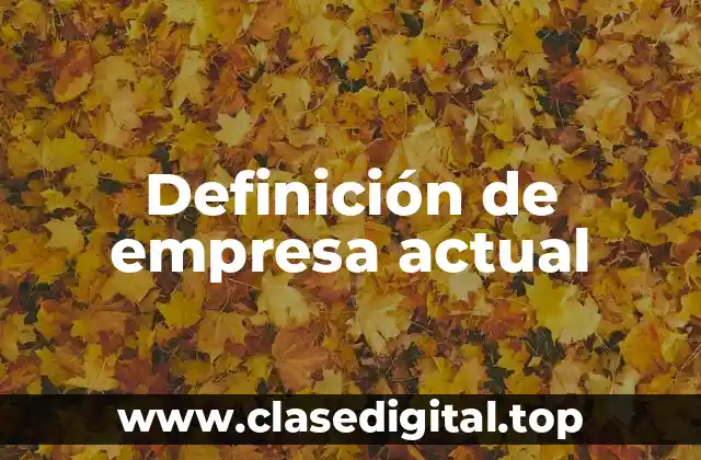 Definición de empresa actual