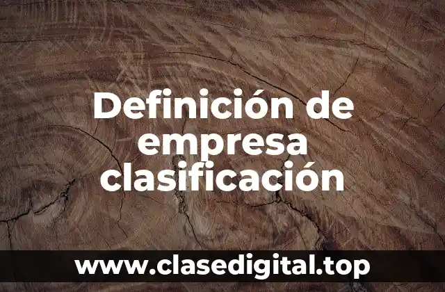 Definición de empresa clasificación
