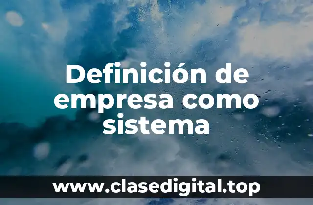 Definición de empresa como sistema