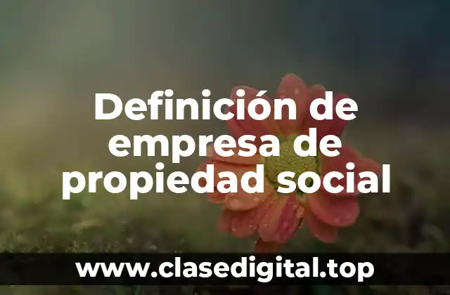 Definición de empresa de propiedad social