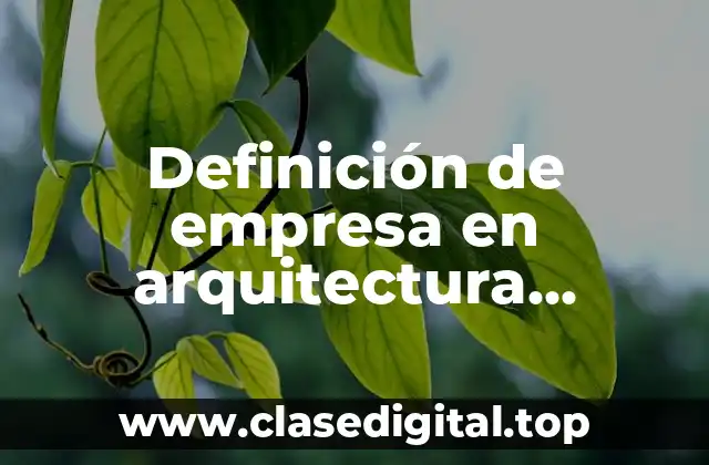 Definición de empresa en arquitectura empresarial