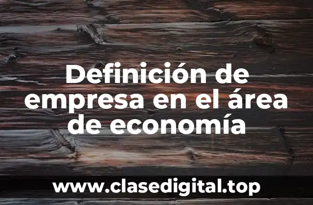 Definición de empresa en el área de economía