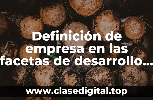 Definición de empresa en las facetas de desarrollo organizacional
