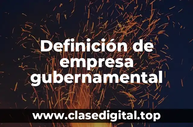Definición de empresa gubernamental