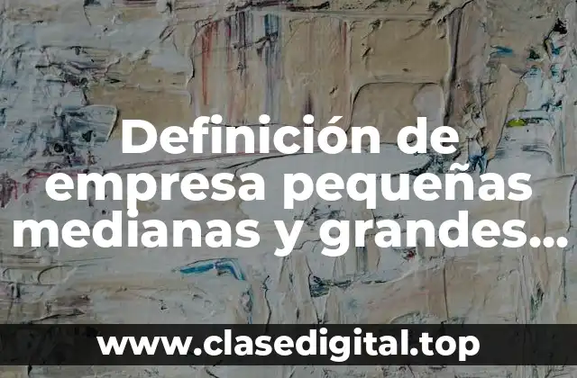 Definición de empresa pequeñas medianas y grandes en México
